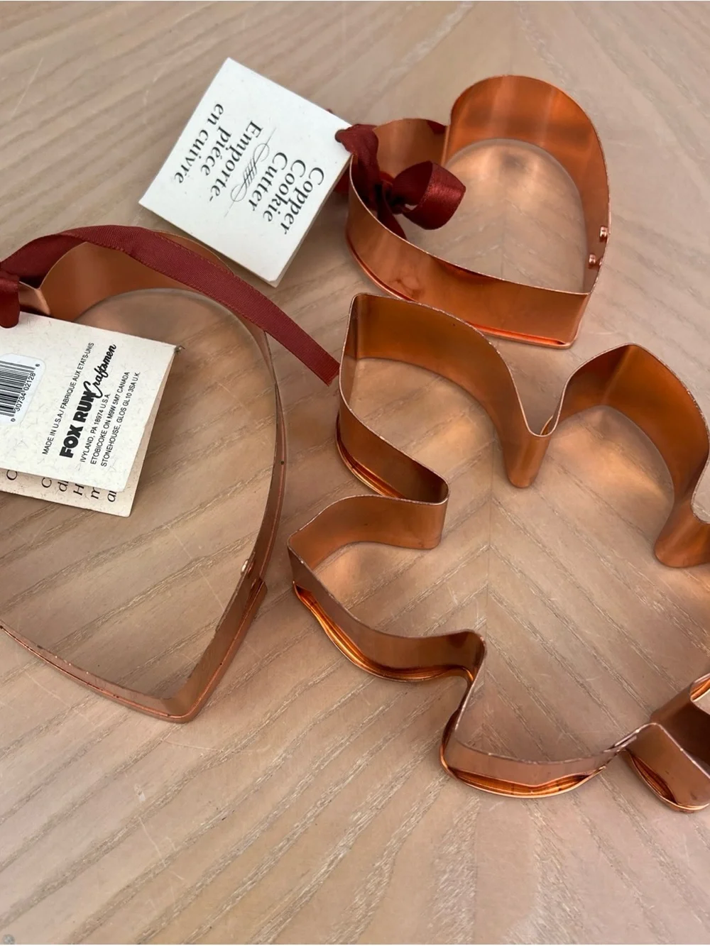 Copper Leaf and Heart Cookie Cutters - Set of 3